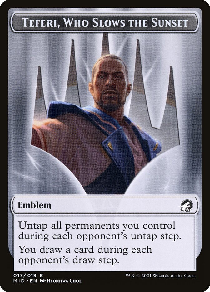 Teferi, Who Slows the Sunset Emblem (TMID) (17)