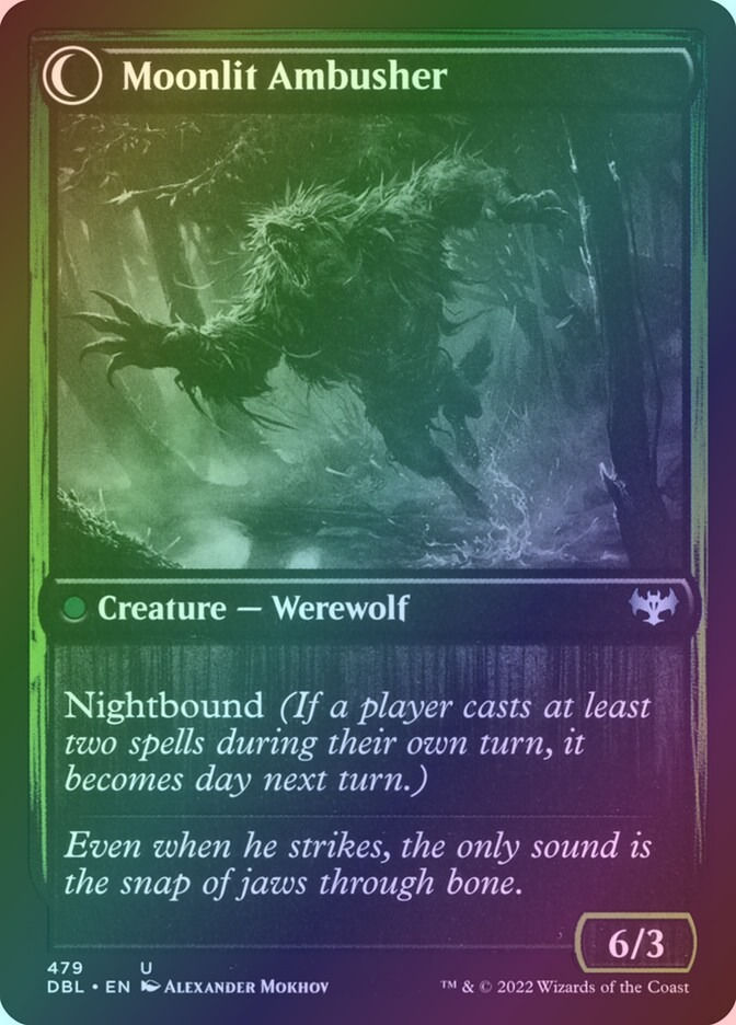 Oakshade Stalker // Moonlit Ambusher (DBL) (479) / Foil — cara 2 de 2