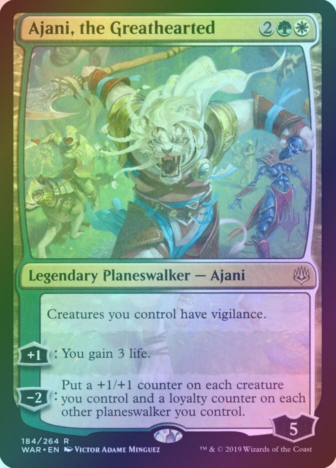 Ajani, the Greathearted (PWAR) (184p) / Foil