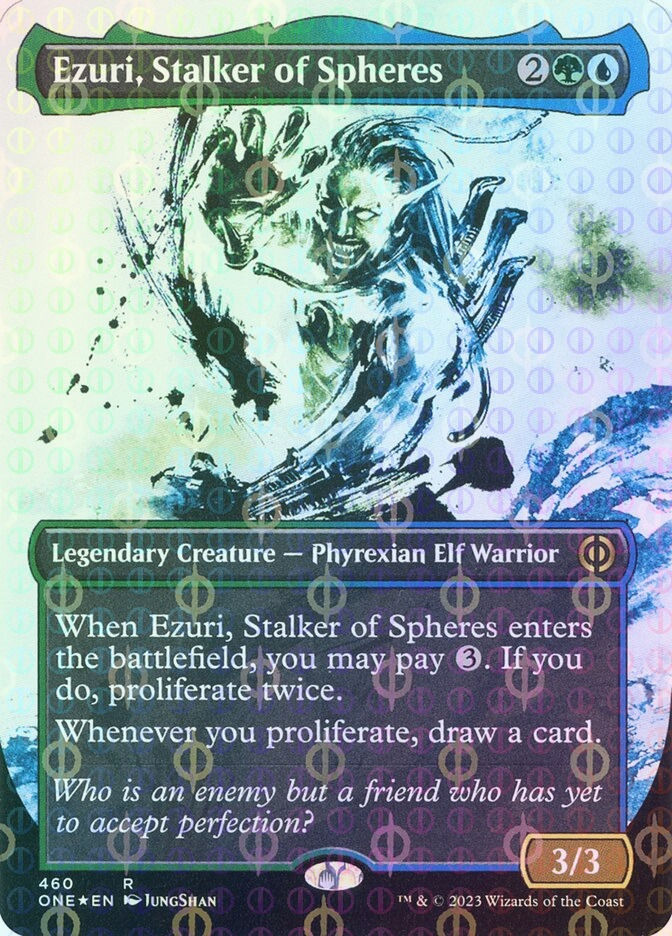 Ezuri, Stalker of Spheres (ONE) (460) / Borderless / Showcase / Compleat Foil