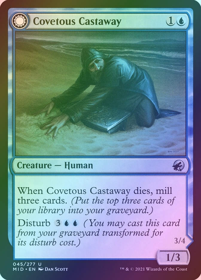 Covetous Castaway // Ghostly Castigator (MID) (45) / Foil