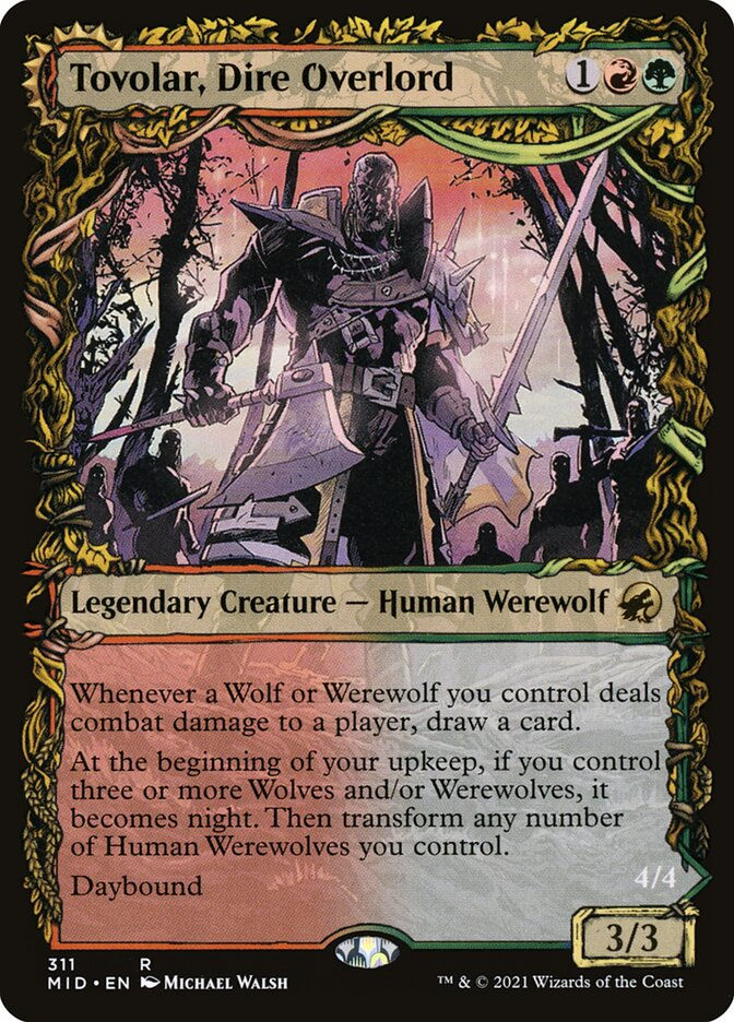 Tovolar, Dire Overlord // Tovolar, the Midnight Scourge (MID) (311) — cara 1 de 2