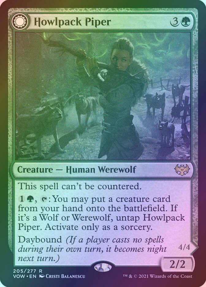 Howlpack Piper // Wildsong Howler (VOW) (205) / Foil — cara 1 de 2