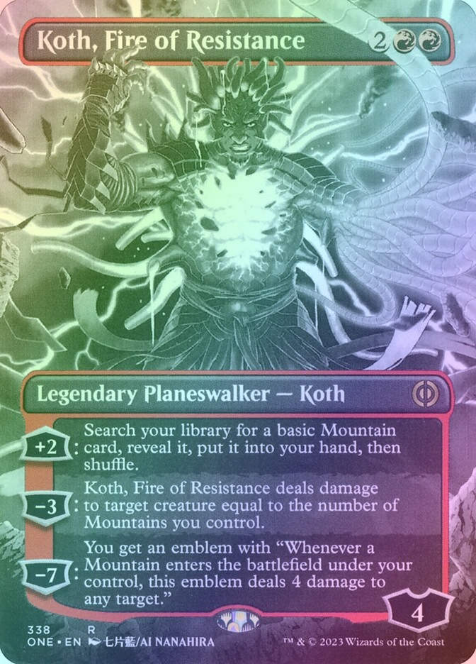 Koth, Fire of Resistance (ONE) (338) / Borderless / Showcase / Foil
