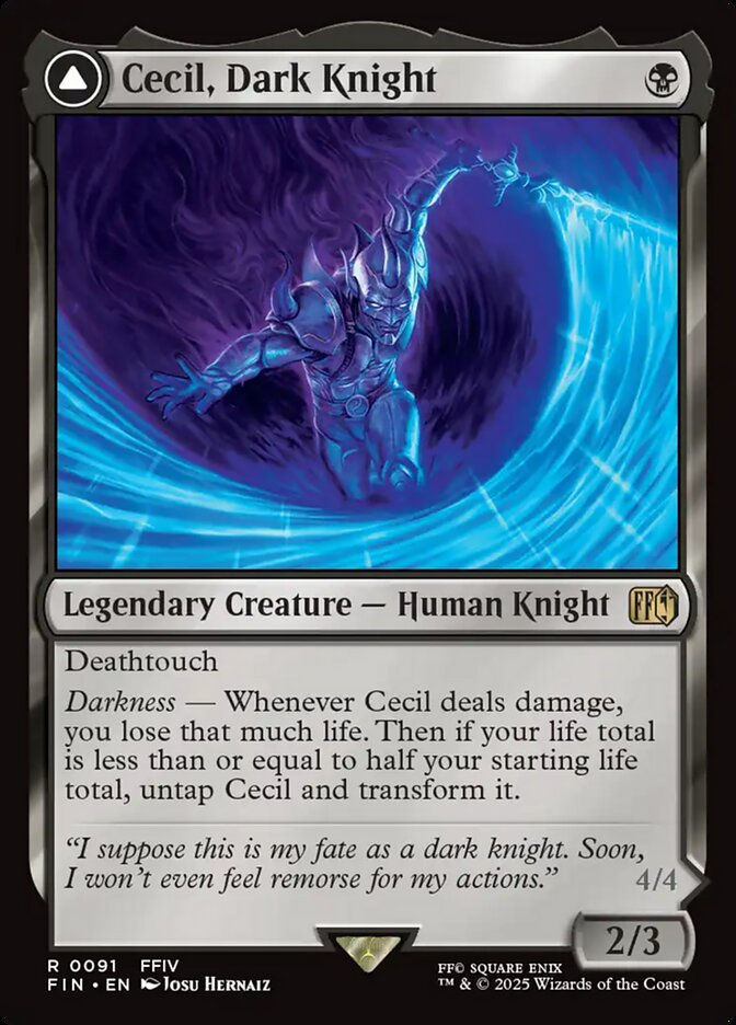 Cecil, Dark Knight // Cecil, Redeemed Paladin (FIN) (91) — cara 1 de 2