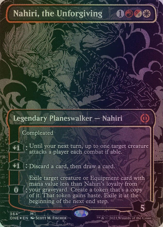 Nahiri, the Unforgiving (ONE) (364) / Borderless / Oil Slick Foil