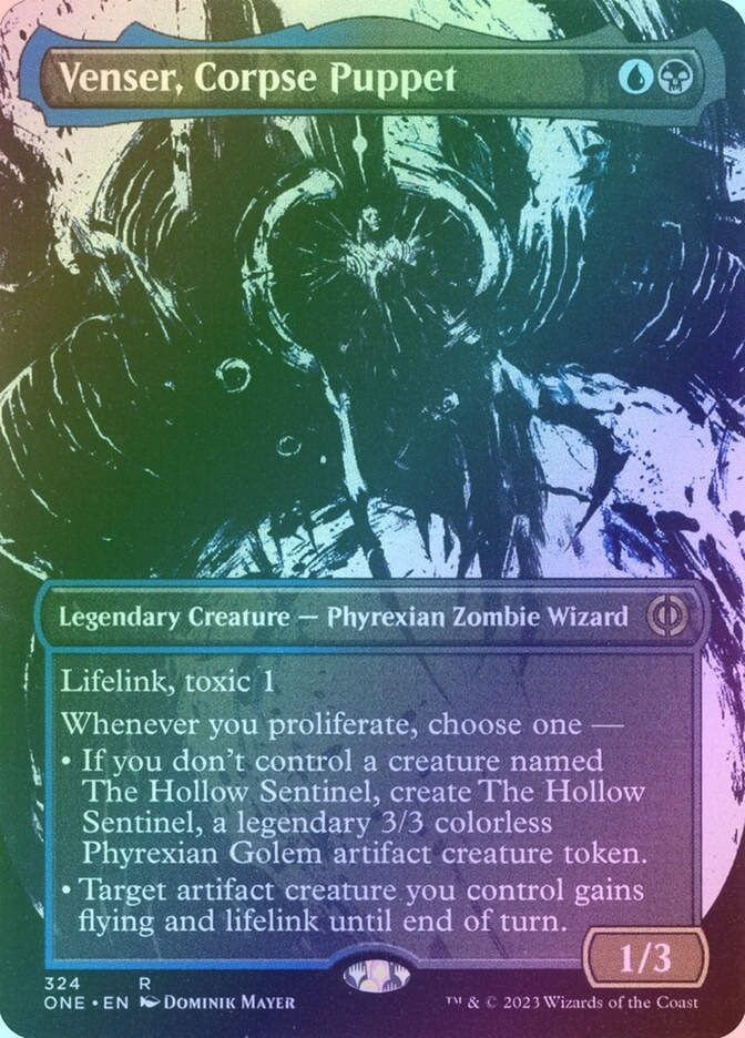 Venser, Corpse Puppet (ONE) (324) / Borderless / Showcase / Foil