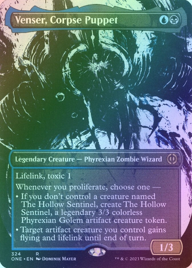 Venser, Corpse Puppet (ONE) (324) / Borderless / Showcase / Foil