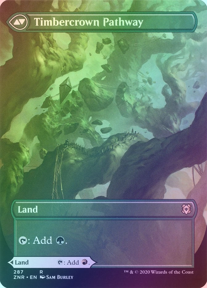 Cragcrown Pathway // Timbercrown Pathway (ZNR) (287) / Borderless / Foil — cara 2 de 2