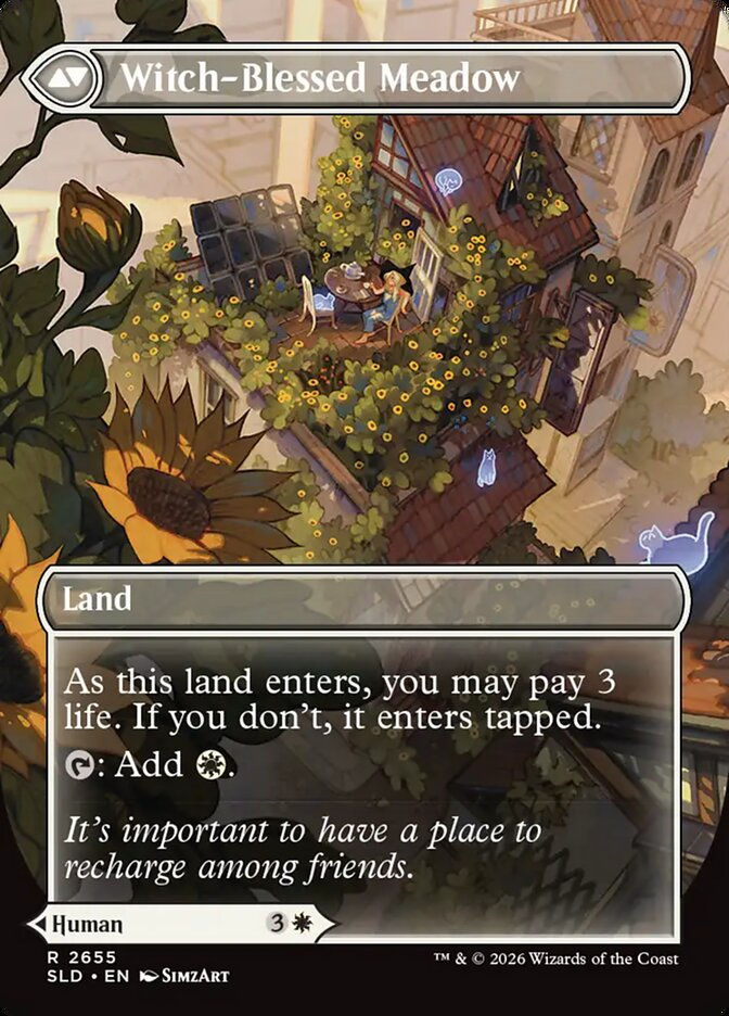 Witch Enchanter // Witch-Blessed Meadow (SLD) (2655) / Borderless — cara 2 de 2