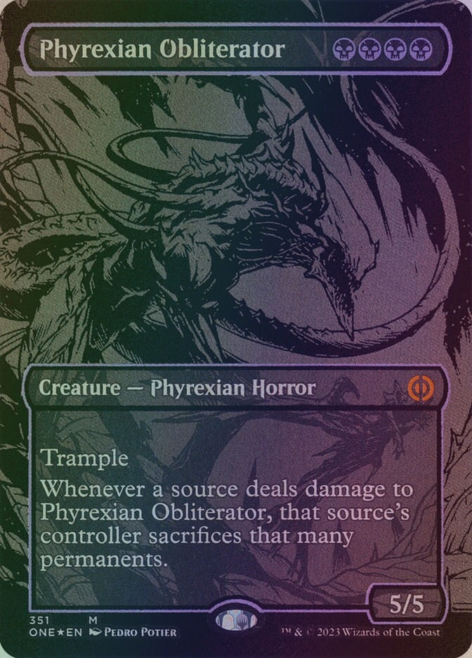 Phyrexian Obliterator (ONE) (351) / Borderless / Oil Slick Foil