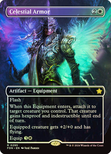 Celestial Armor (FDN) (295) / Foil / Borderless