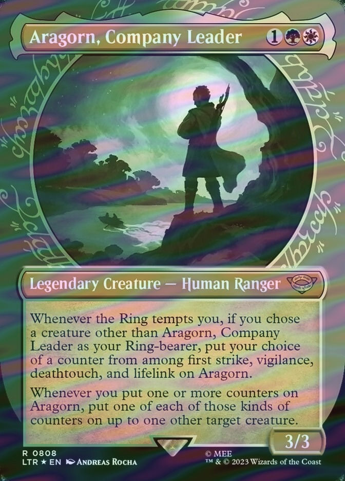 Aragorn, Company Leader (LTR) (808) / Borderless / Showcase / Surge Foil