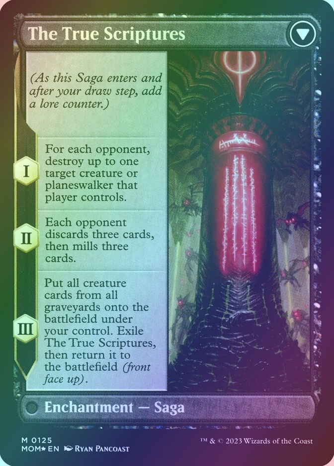 Sheoldred // The True Scriptures (PMOM) (125s) / Foil — cara 2 de 2