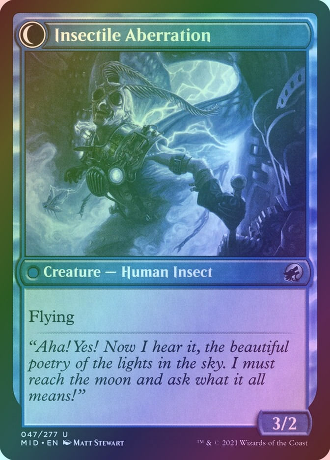 Delver of Secrets // Insectile Aberration (MID) (47) / Foil — cara 2 de 2