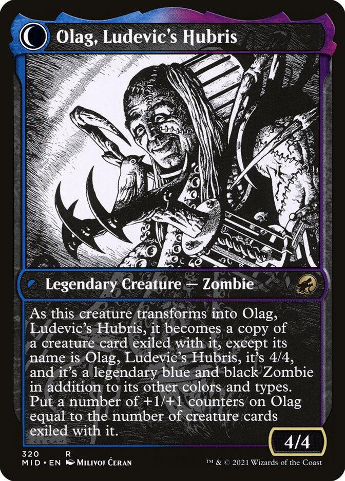 Ludevic, Necrogenius // Olag, Ludevic's Hubris (MID) (320) / Showcase — cara 2 de 2