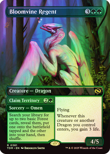 Bloomvine Regent // Claim Territory (TDM) (381) / Foil / Borderless — cara 1 de 2