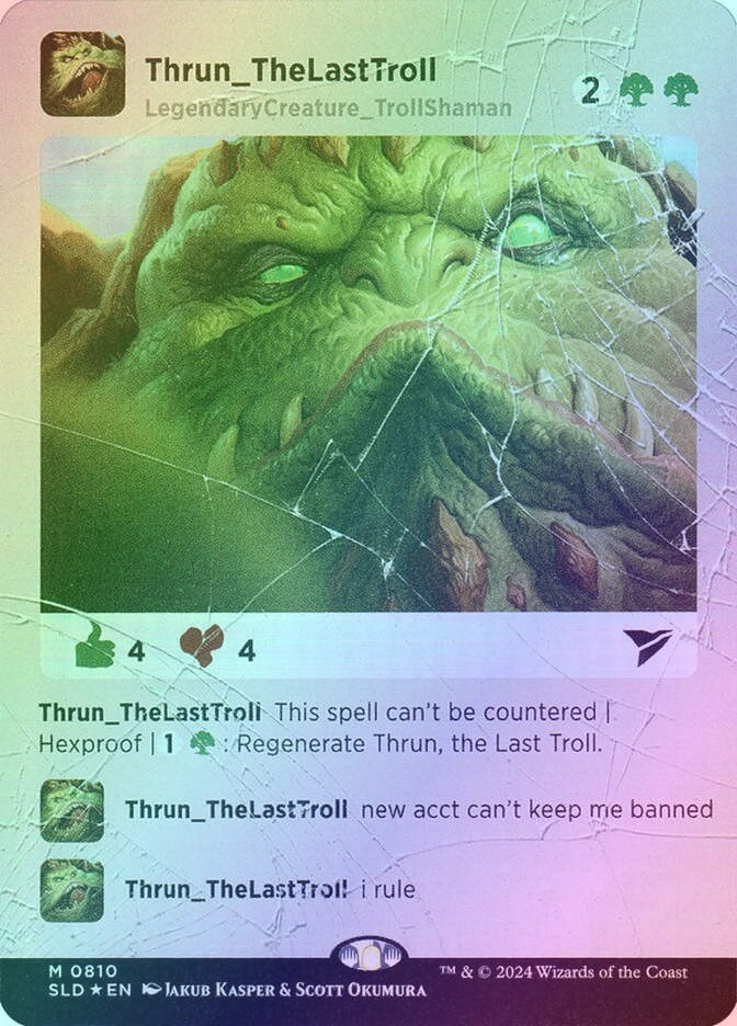 Thrun, the Last Troll (SLD) (810) / Borderless / Foil