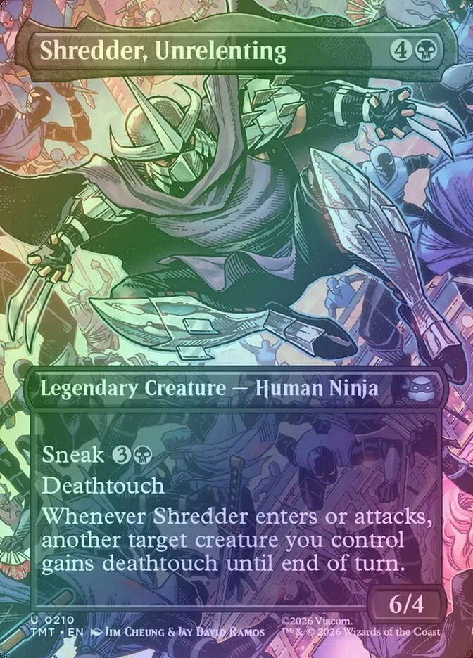 Shredder, Unrelenting (TMT) (210) / Borderless / Foil
