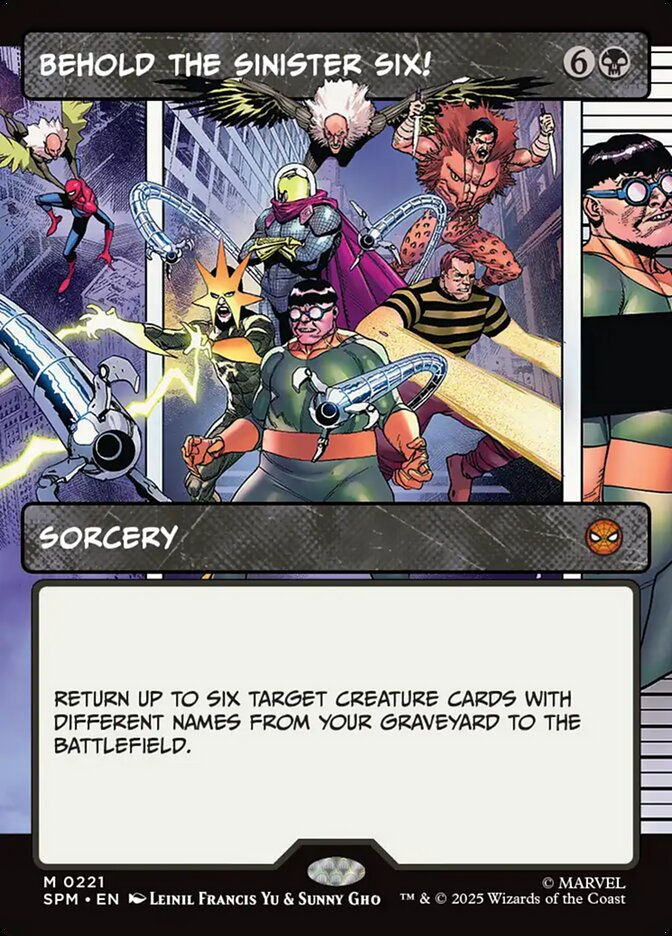 Behold the Sinister Six! (SPM) (221) / Borderless / Showcase