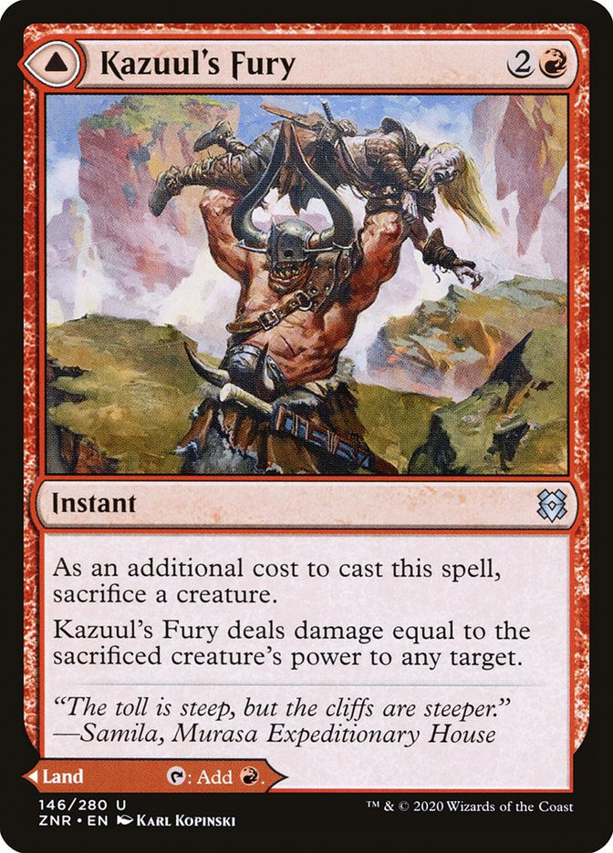 Kazuul's Fury // Kazuul's Cliffs (ZNR) (146) — cara 1 de 2