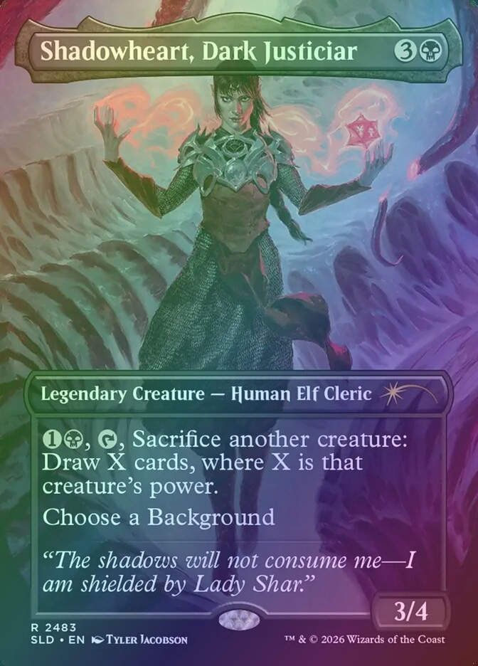 Shadowheart, Dark Justiciar (SLD) (2483) / Borderless / Foil