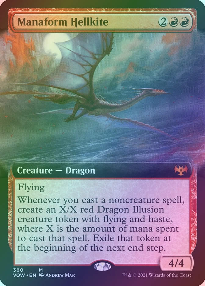 Manaform Hellkite (VOW) (380) / Extended Art / Foil