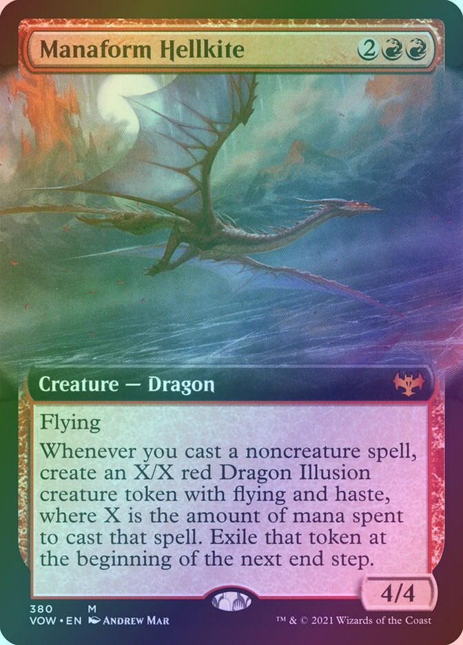 Manaform Hellkite (VOW) (380) / Extended Art / Foil