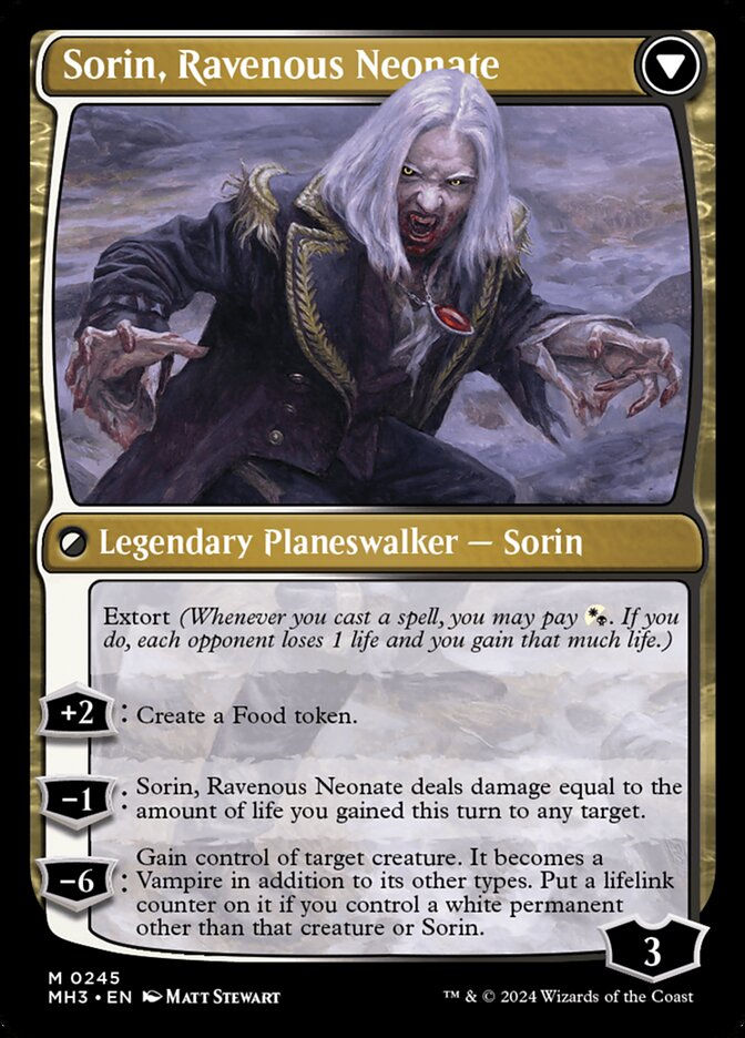 Sorin of House Markov // Sorin, Ravenous Neonate (MH3) (245) — cara 2 de 2