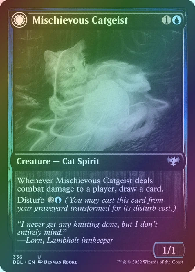 Mischievous Catgeist // Catlike Curiosity (DBL) (336) / Foil