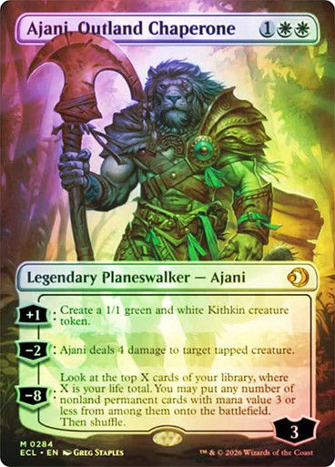Ajani, Outland Chaperone (ECL) (284) / Borderless / Foil