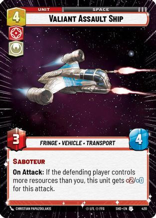 Valiant Assault Ship (Hyperspace) (SHD_#420) / Foil