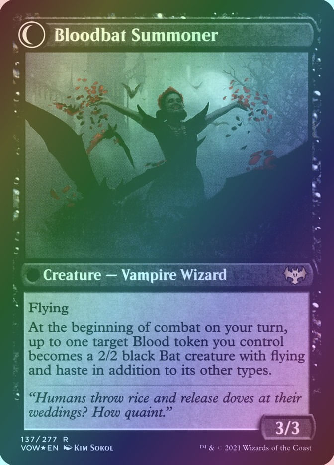Voldaren Bloodcaster // Bloodbat Summoner (PVOW) (137s) / Foil — cara 2 de 2