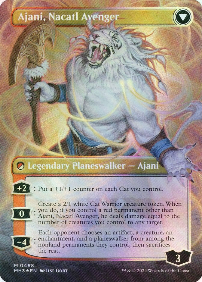 Ajani, Nacatl Pariah // Ajani, Nacatl (MH3) (468) / Borderless / Textured Foil — cara 2 de 2