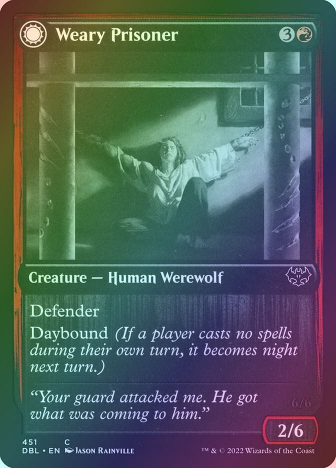 Weary Prisoner // Wrathful Jailbreaker (DBL) (451) / Foil — cara 1 de 2