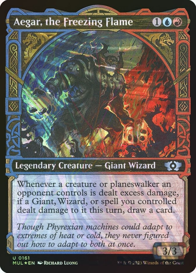 Aegar, the Freezing Flame (MUL) (161) / Showcase / Halo Foil