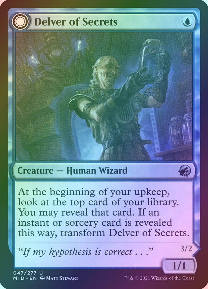 Delver of Secrets // Insectile Aberration (MID) (47) / Foil