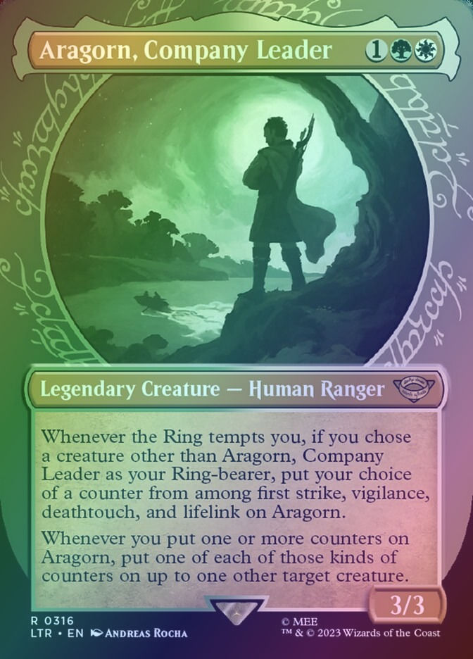 Aragorn, Company Leader (LTR) (316) / Borderless / Showcase / Foil