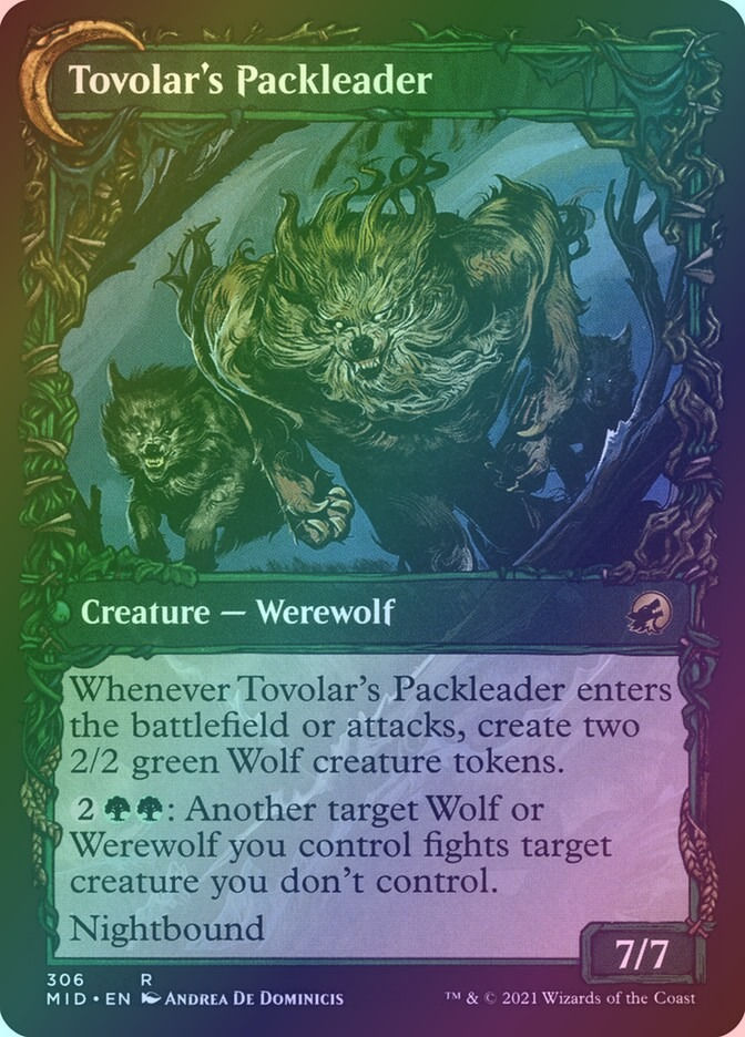 Tovolar's Huntmaster // Tovolar's Packleader (MID) (306) / Showcase / Foil — cara 2 de 2