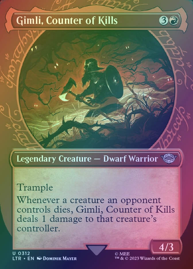 Gimli, Counter of Kills (LTR) (312) / Borderless / Showcase / Foil
