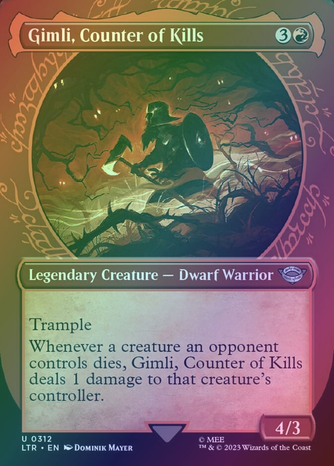 Gimli, Counter of Kills (LTR) (312) / Borderless / Showcase / Foil