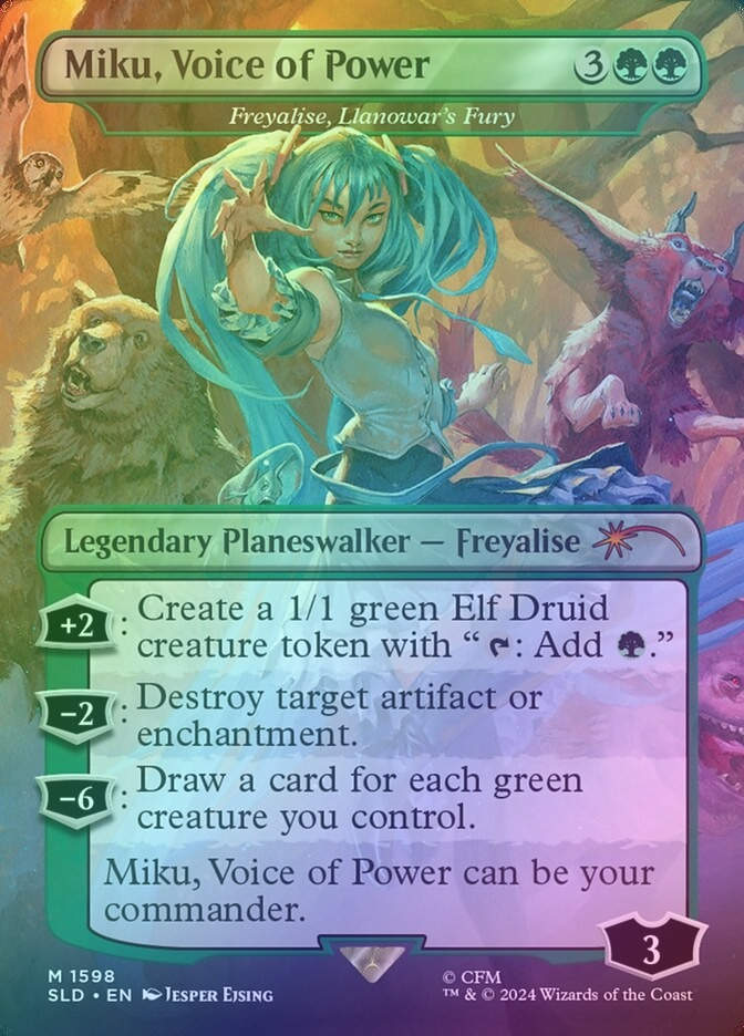 Freyalise, Llanowar's Fury (SLD) (1598) / Borderless / Foil