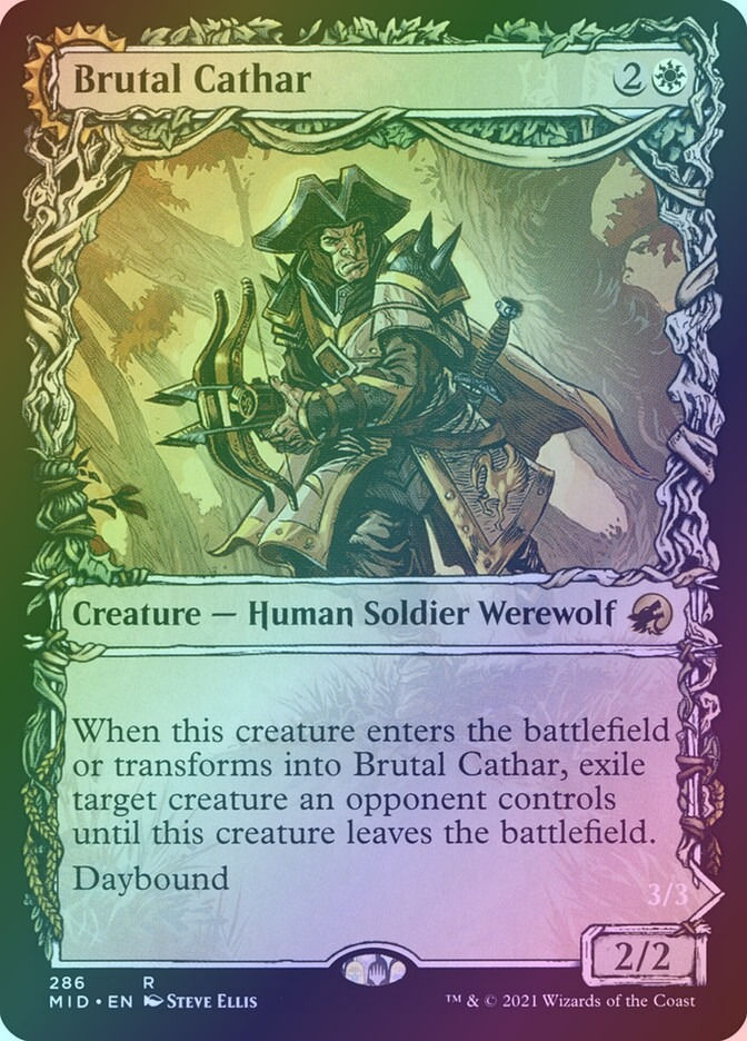 Brutal Cathar // Moonrage Brute (MID) (286) / Showcase / Foil — cara 1 de 2