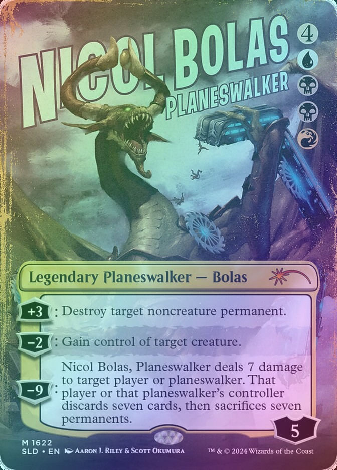 Nicol Bolas, Planeswalker (SLD) (1622) / Borderless / Rainbow Foil