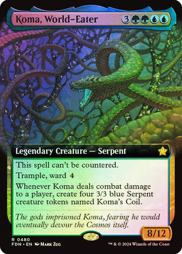 Koma, World-Eater (FDN) (480) / Foil / Extended Art