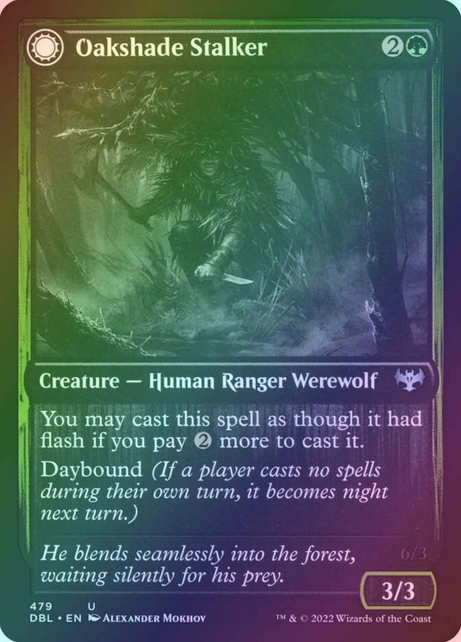 Oakshade Stalker // Moonlit Ambusher (DBL) (479) / Foil