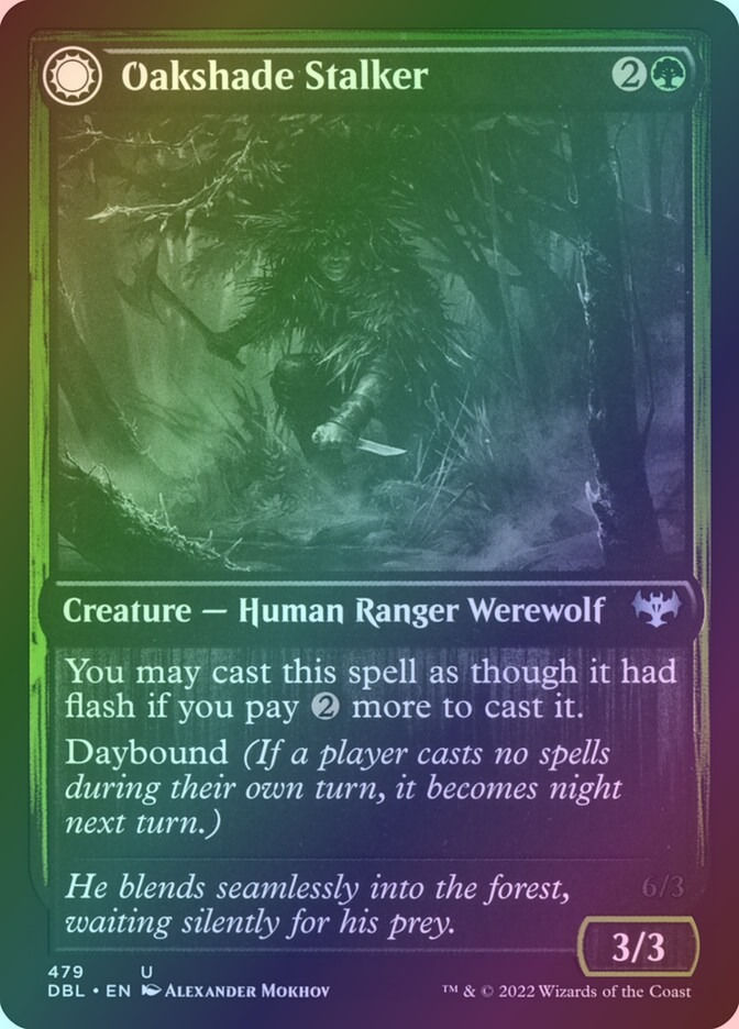 Oakshade Stalker // Moonlit Ambusher (DBL) (479) / Foil — cara 1 de 2