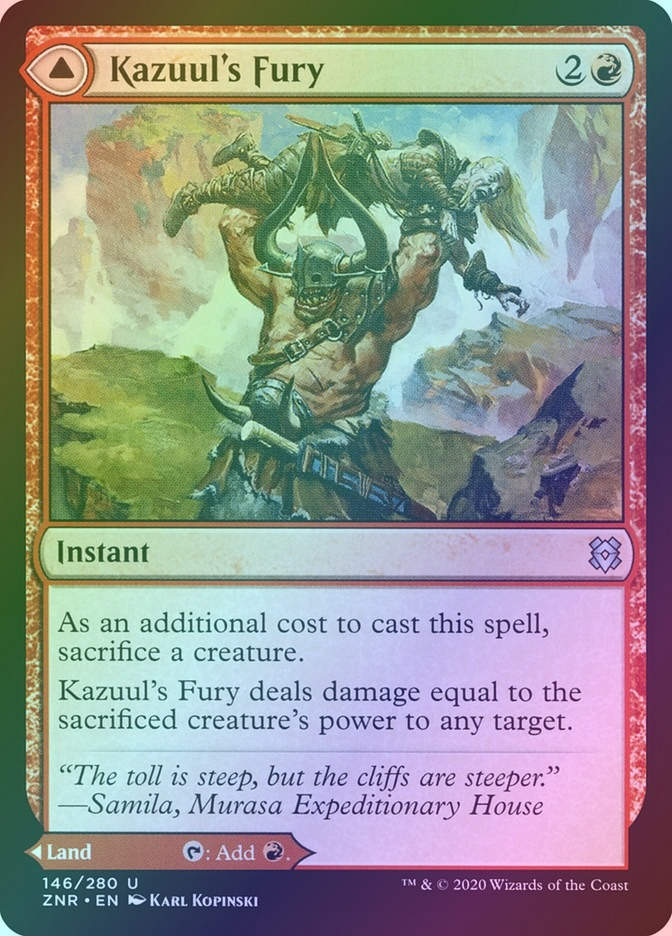 Kazuul's Fury // Kazuul's Cliffs (ZNR) (146) / Foil