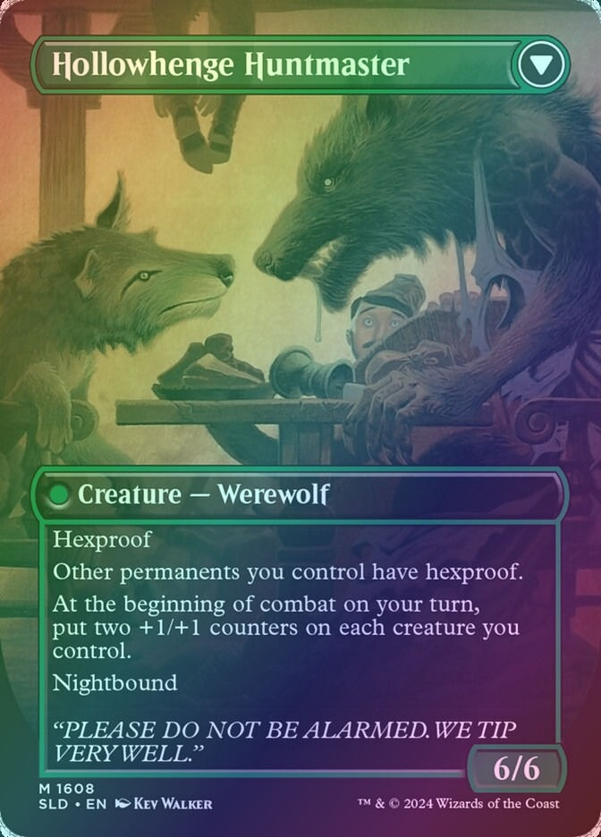 Avabruck Caretaker // Hollowhenge Huntmaster (SLD) (1608) / Borderless / Foil — cara 2 de 2