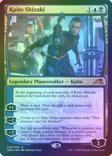 kaito shizuki mtg card text [Prerelease] [226s] [Kamigawa: Neon Dynasty: Promos] [Foil]  Face to Face Games Draw a card Opening Secret Lair Kaito Shizuki